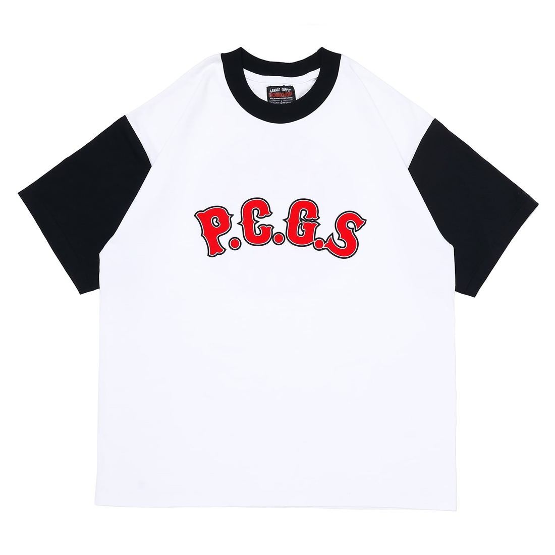 画像: PORKCHOP/CIRCLE PORK TEE（WHITE/RED）［プリントT-22秋冬］