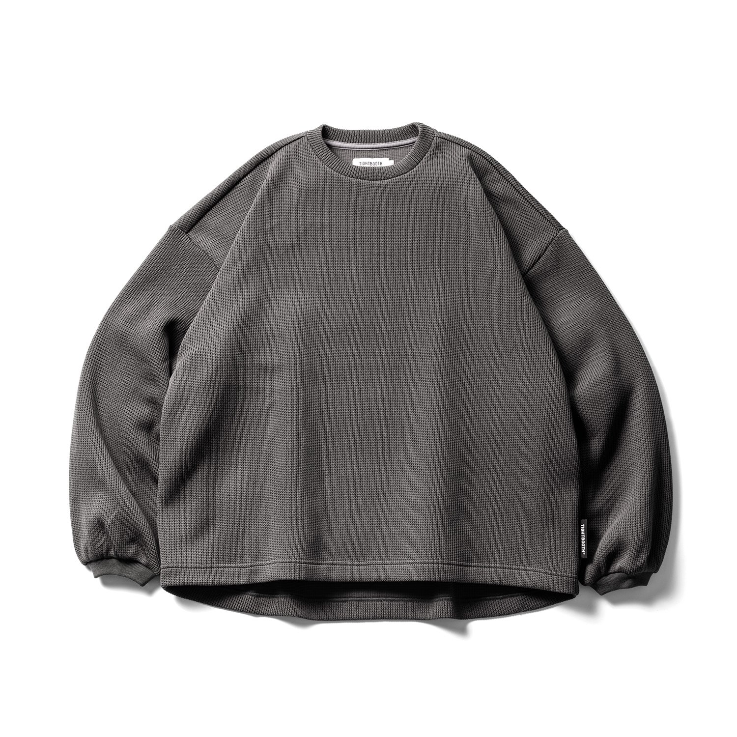 TIGHTBOOTH/WAFFLE CREW KNIT（Charcoal）［ワッフルクルーニット-22