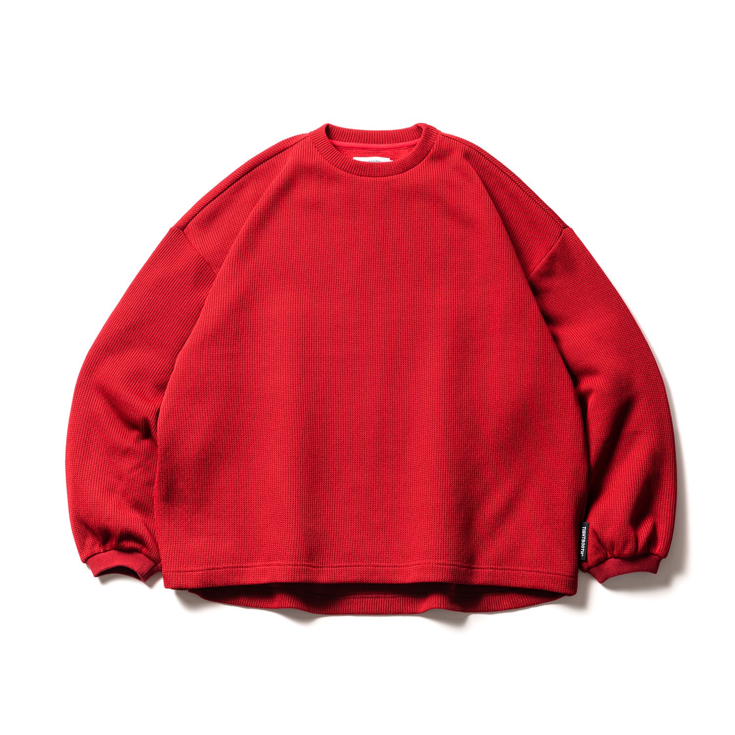 TIGHTBOOTH/WAFFLE CREW KNIT（Red）［ワッフルクルーニット-22秋冬