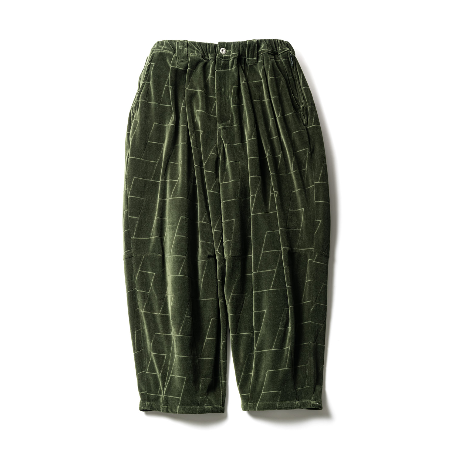 画像: TIGHTBOOTH/T VELOUR BALLOON PANTS（Olive） 【30%OFF】［ベロアバルーンパンツ-22秋冬］