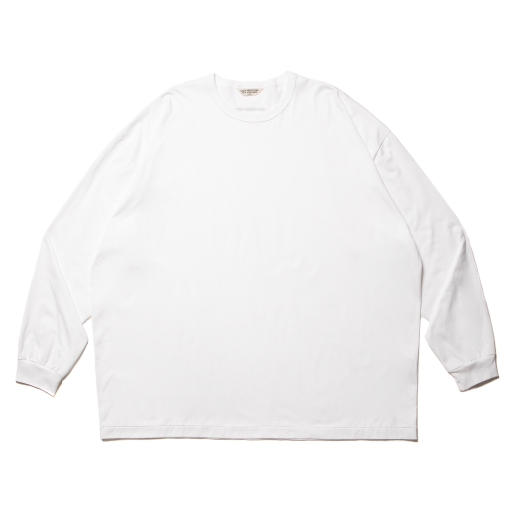 COOTIE PRODUCTIONS/Supima Oversized L/S Tee（White）［オーバー