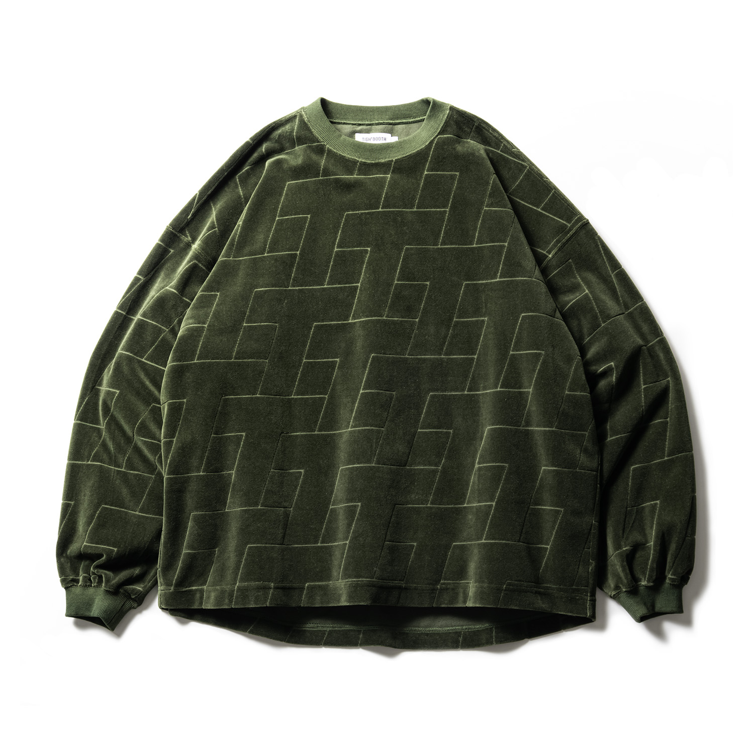 画像: TIGHTBOOTH/T VELOUR LONG SLEEVE（Olive） 【30%OFF】［ベロアロングスリーブ-22秋冬］