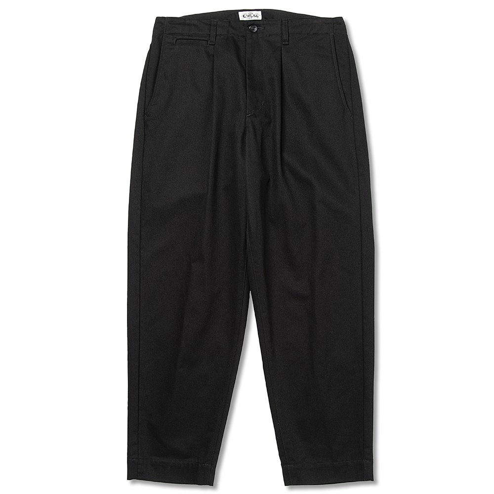 CALEE/Vintage type chino cloth tuck trousers（Black）［チノ