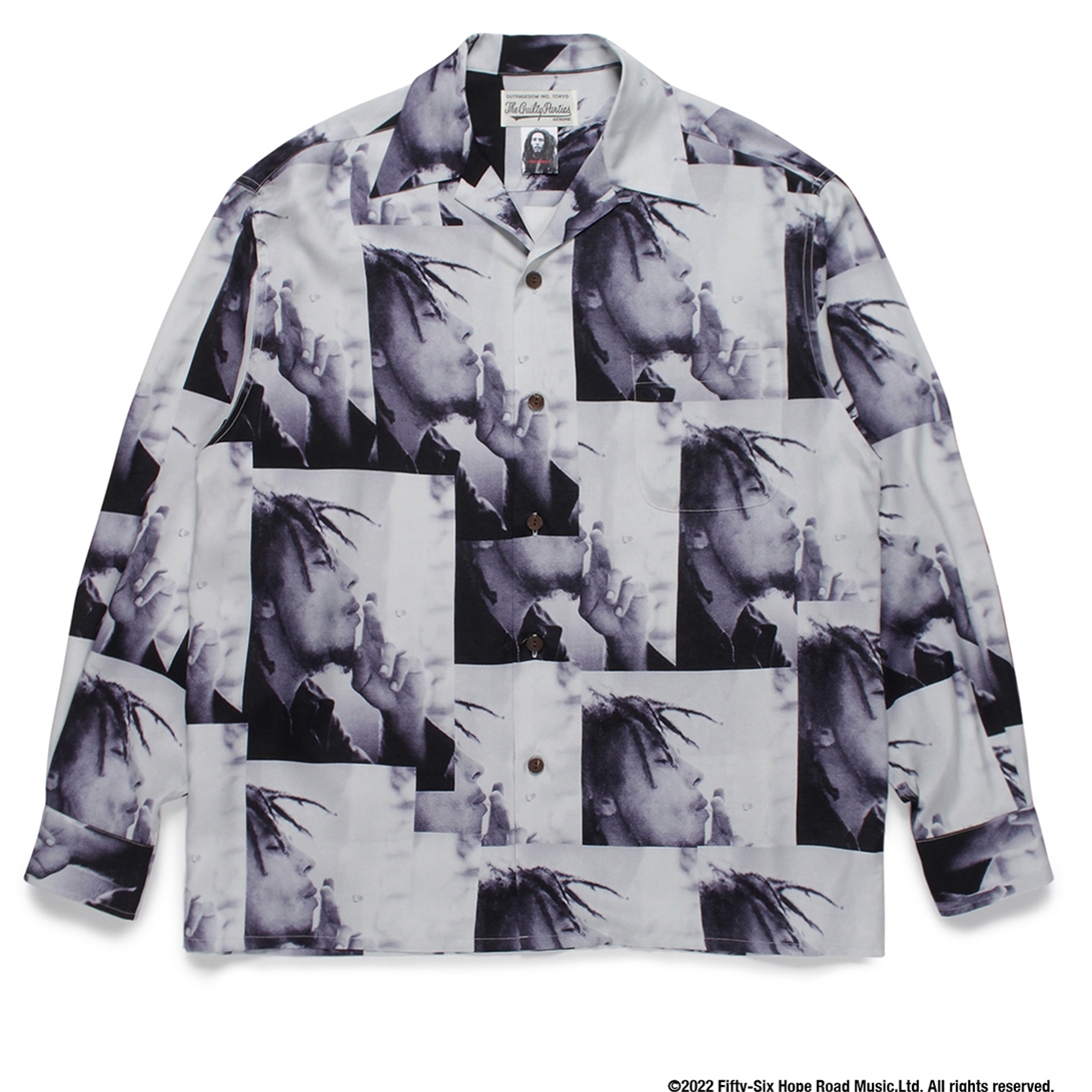 ワコマリア  20SS  Bob Marley S/S Hawaiian Shirt ボブマーリー総柄ハワイアン半袖シャツ メンズ XL