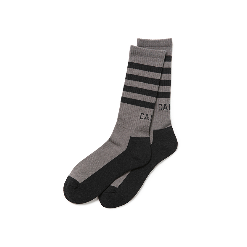 画像: CALEE/CALEE Logo line socks（Gray）［ソックス-22秋冬］