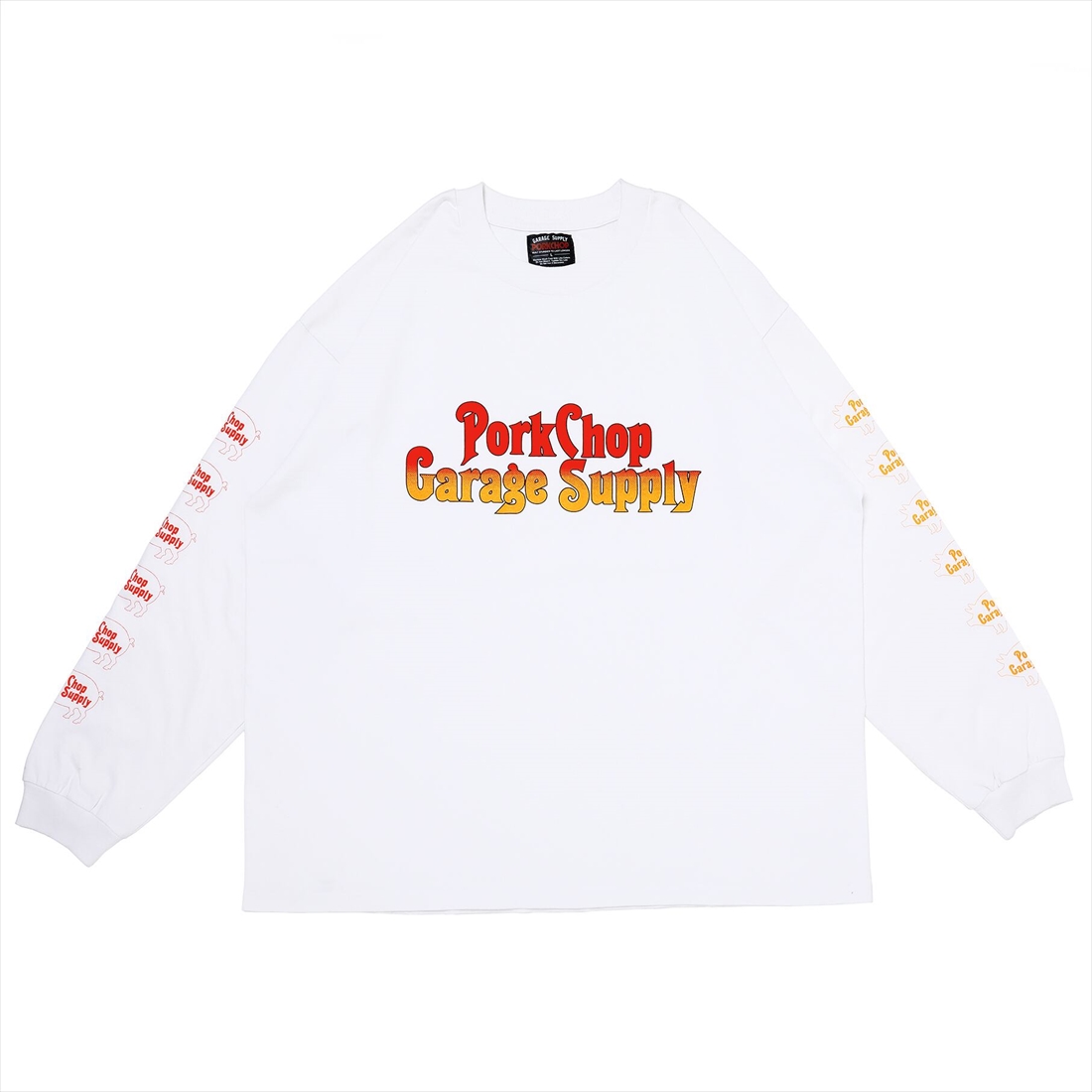 画像: PORKCHOP/ROUNDED L/S TEE（WHITE）［プリント長袖T-22秋冬］