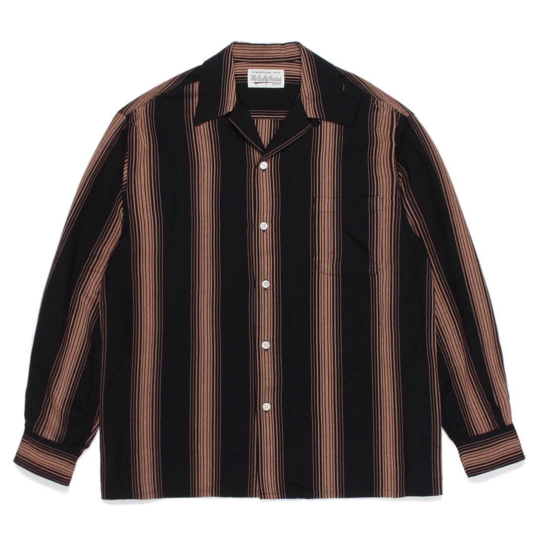 wacko maria striped open collar shirt Lシャツ - シャツ