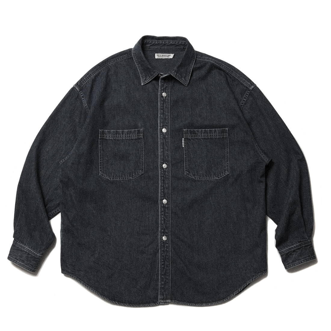 COOTIE PRODUCTIONS/Denim Work Shirt（Black Fade）［フェード加工 