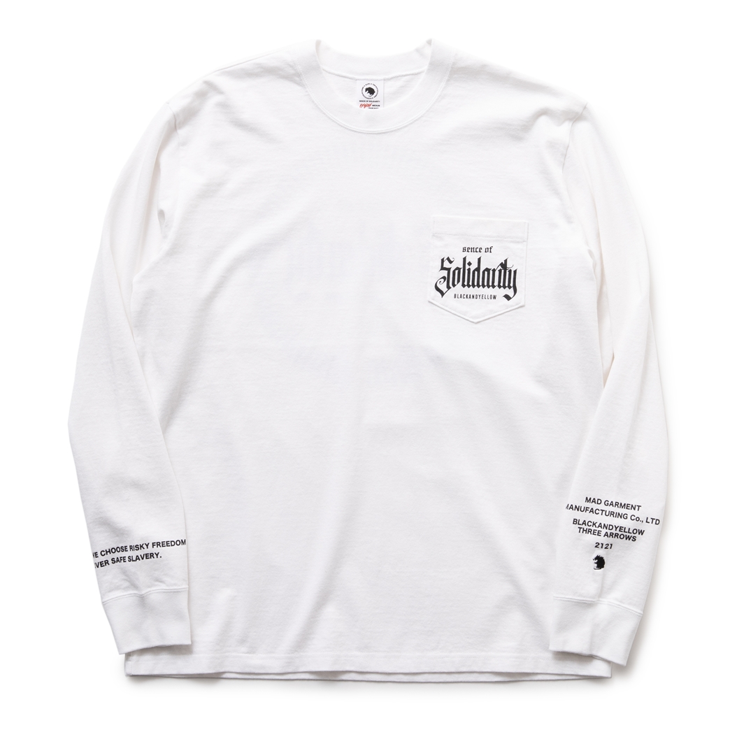 RATS/SOLIDARITY POCKET LS TEE（WHITE）［プリント長袖T-23春夏］ - JONAS