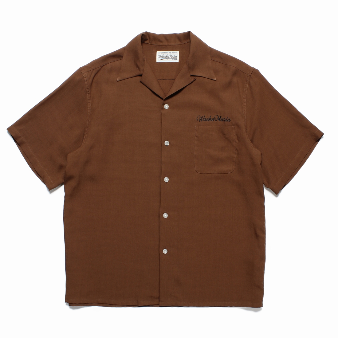 WACKOMARIA オープンカラー シャツ BROWN Lサイズ
