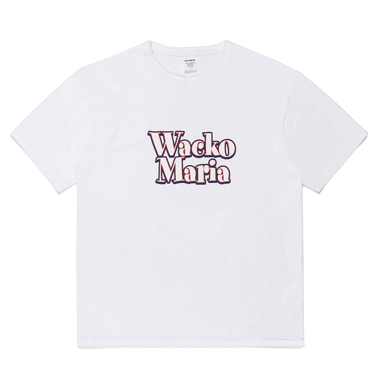 WACKO MARIA/WASHED HEAVY WEIGHT T-SHIRT（WHITE）［プリントT-23春夏