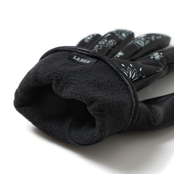 画像: CHALLENGER/BANDANA LEATHER GLOVE（BLACK）［バンダナレザーグローブ-23秋冬］