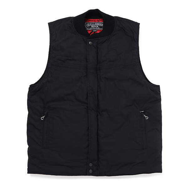 CHALLENGER/DERBY DOWN VEST（BLACK/RED）［ダービーダウン