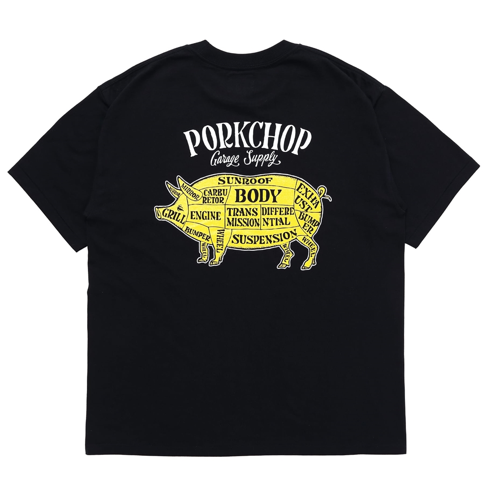 画像: PORKCHOP/PORK BACK TEE（BLACK）［プリントT-23春夏］