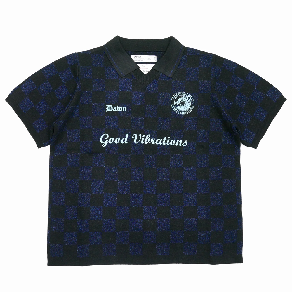 DAIRIKU/Lame Soccer Uniform Knit Pullover（Navy Check）［ラメ ...