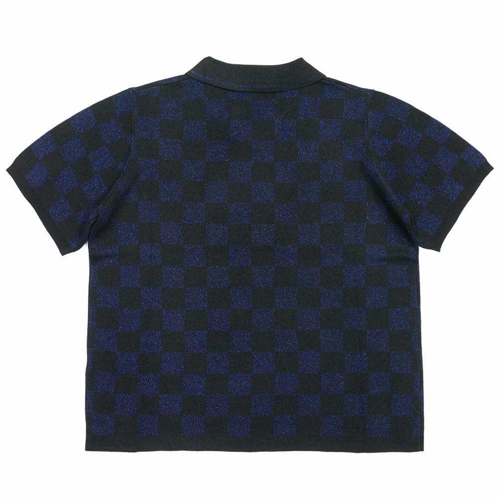 DAIRIKU/Lame Soccer Uniform Knit Pullover（Navy Check）［ラメ 