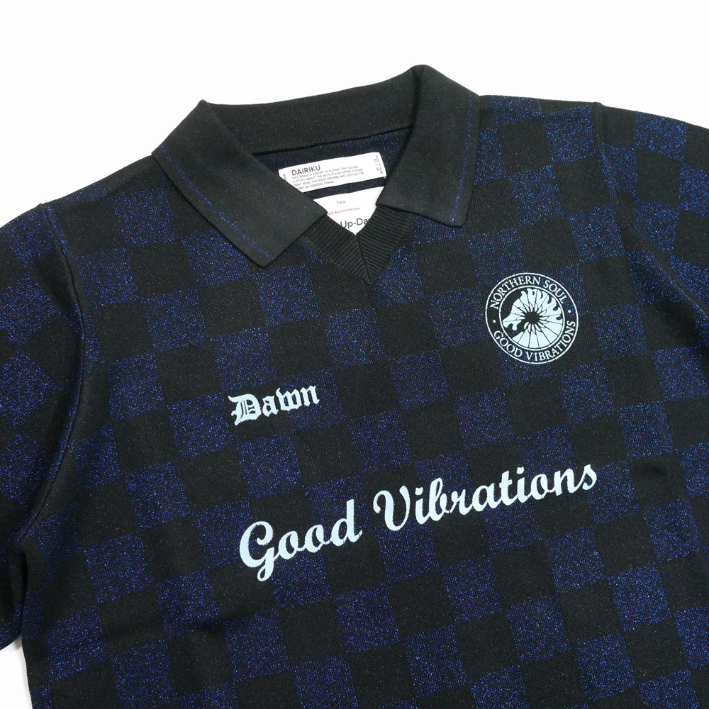 DAIRIKU/Lame Soccer Uniform Knit Pullover（Navy Check）［ラメ 