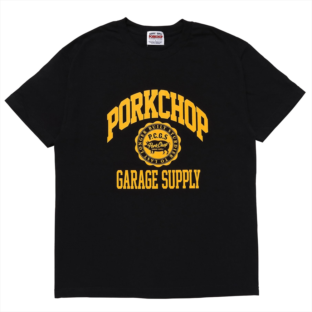 画像: PORKCHOP/2nd COLLEGE TEE（BLACK）［プリントT-23秋冬］