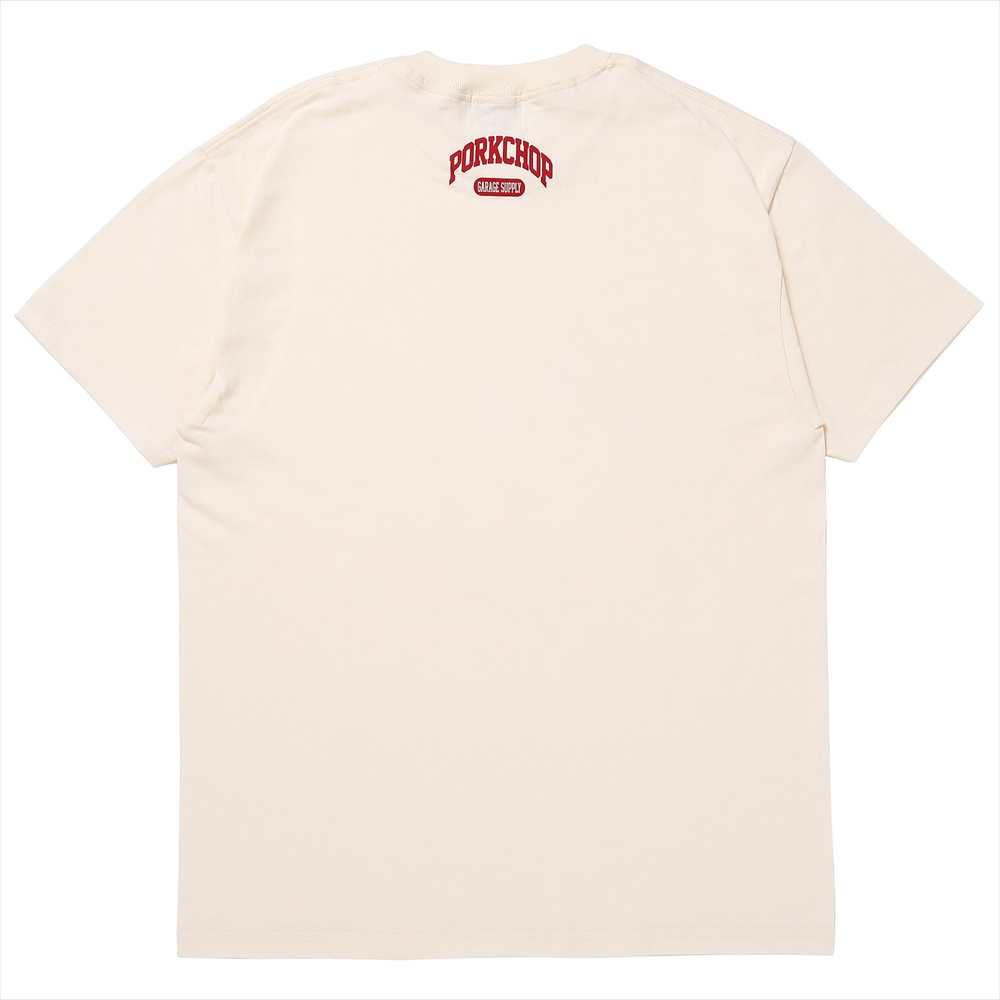 画像: PORKCHOP/2nd COLLEGE TEE（CREAM）［プリントT-23秋冬］