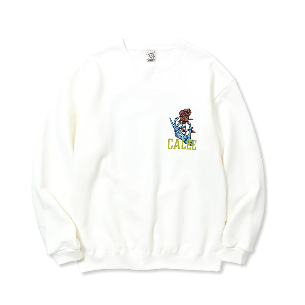 CALEE/CLB CREW NECK SW（WHITE）［クルーネックスウェット-23秋冬