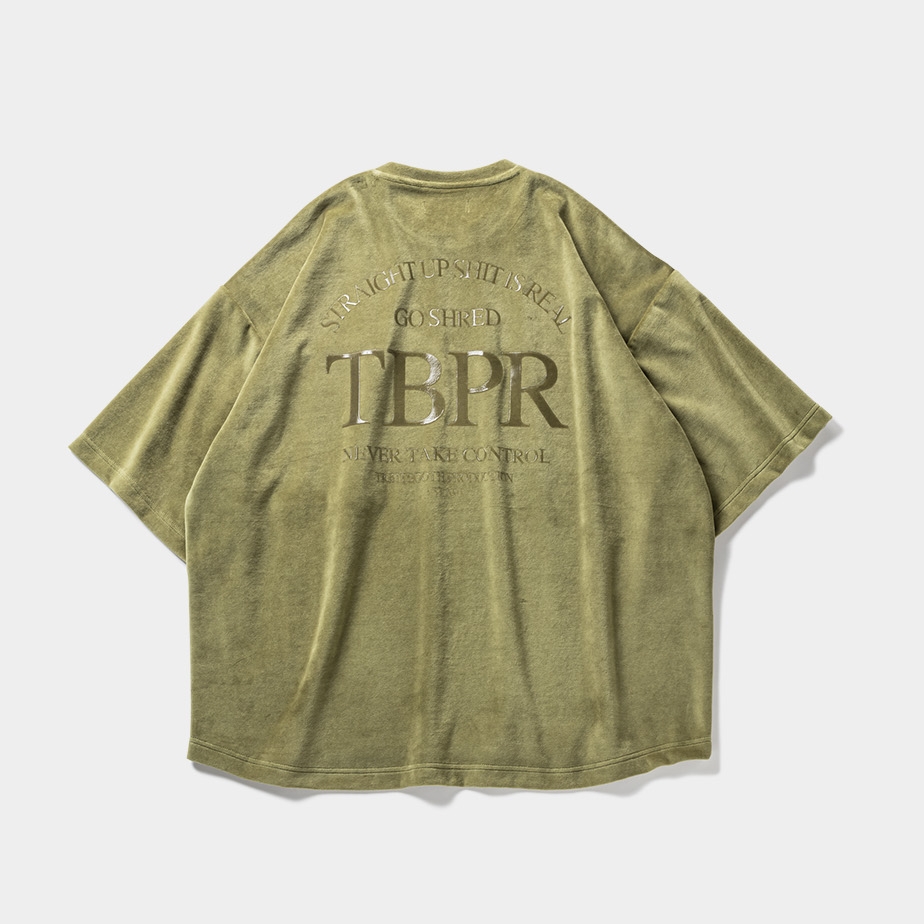 画像: TIGHTBOOTH/STRAIGHT UP VELOUR T-SHIRT（Olive）［ベロアT-23秋冬］