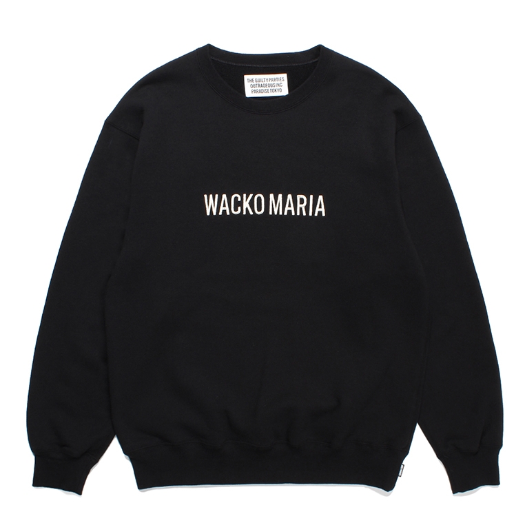 WACKO MARIA/MIDDLE WEIGHT CREW NECK SWEAT SHIRT（BLACK）［クルー 