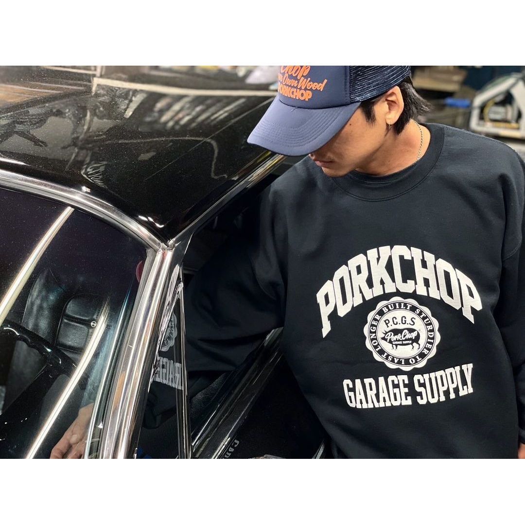 画像: PORKCHOP/2nd COLLEGE SWEAT（BLACK）［クルーネックスウェット-23秋冬］