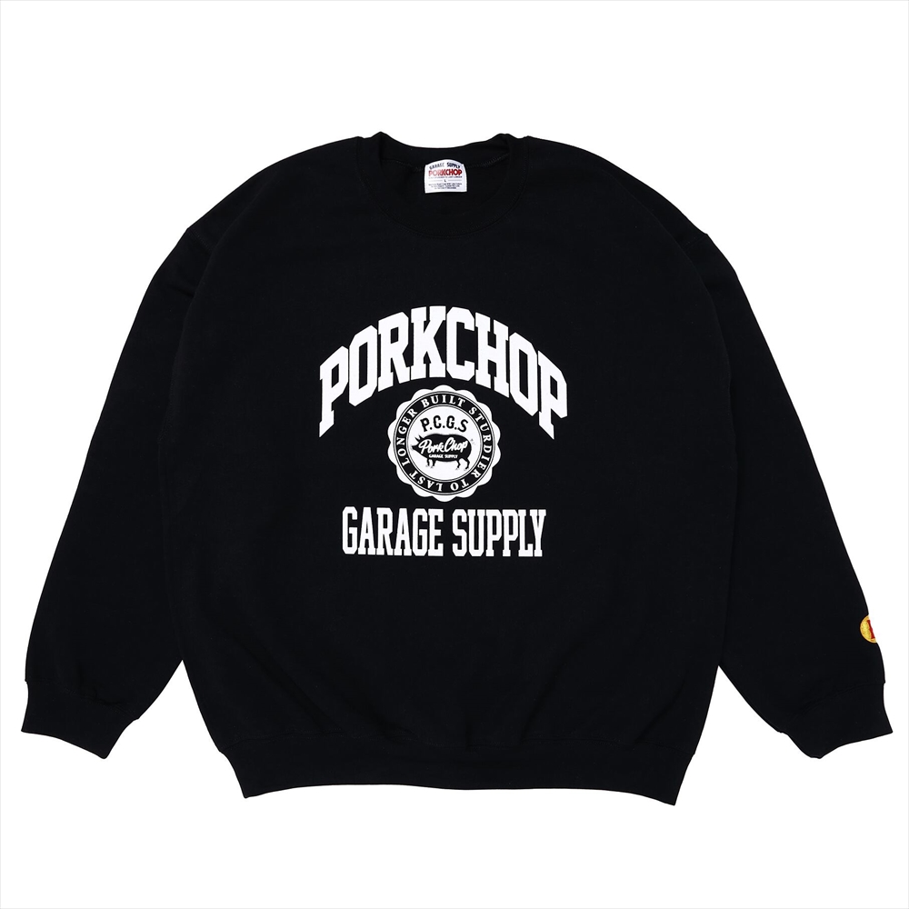 画像: PORKCHOP/2nd COLLEGE SWEAT（BLACK）［クルーネックスウェット-23秋冬］