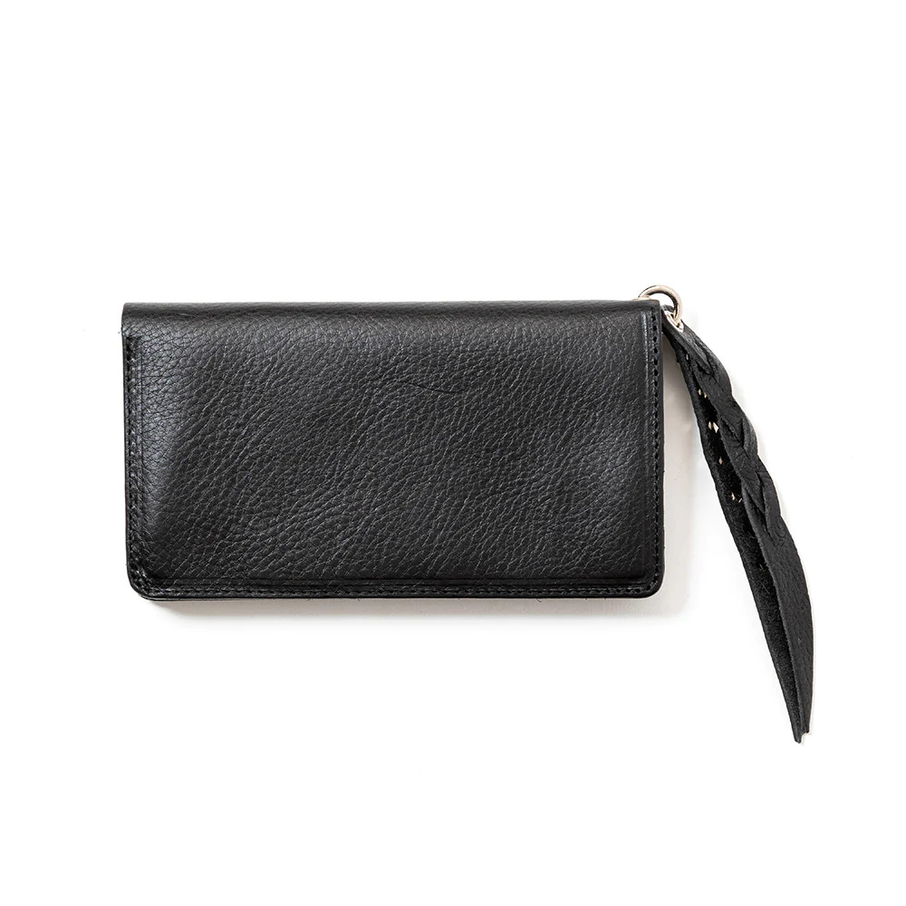 CALEE/PLANE LEATHER LONG WALLET＜STUDS CHARM＞（BLACK）［ロング