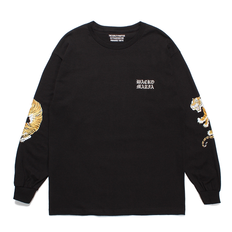 WACKO MARIA/TIM LEHI / LONG SLEEVE T-SHIRT（BLACK）［刺繍+プリント