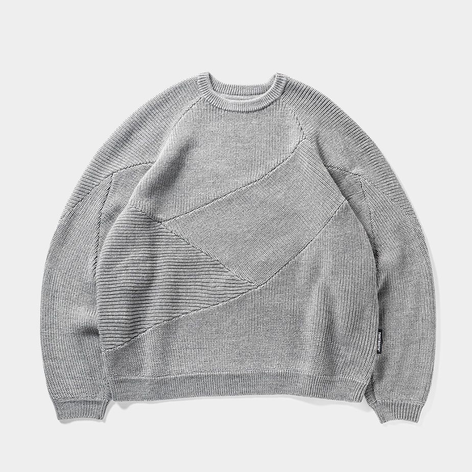 TIGHTBOOTH/SPLICE KNIT SWEATER（Gray）［ニットセーター-23秋冬