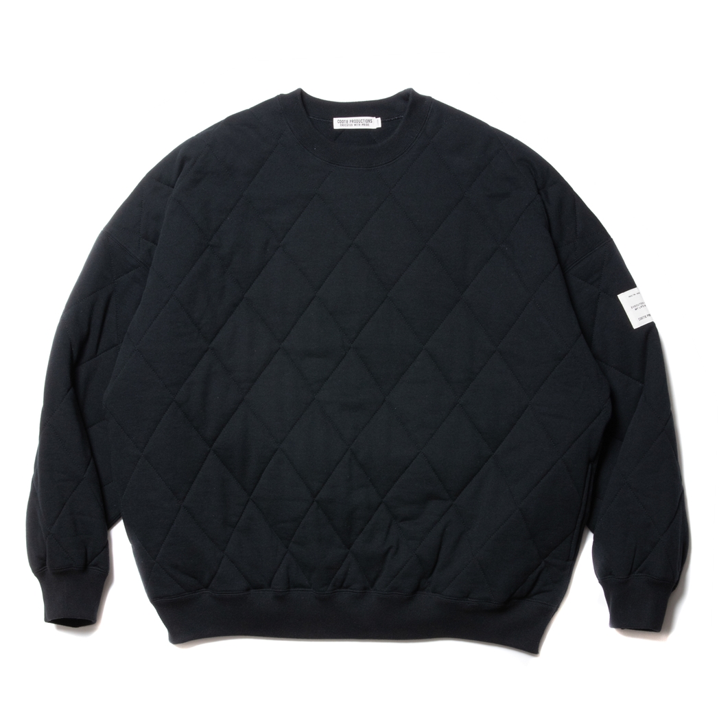 画像: COOTIE PRODUCTIONS/Quilting Sweat Crew（Black/Black）［キルティングスウェットクルー-23秋冬］