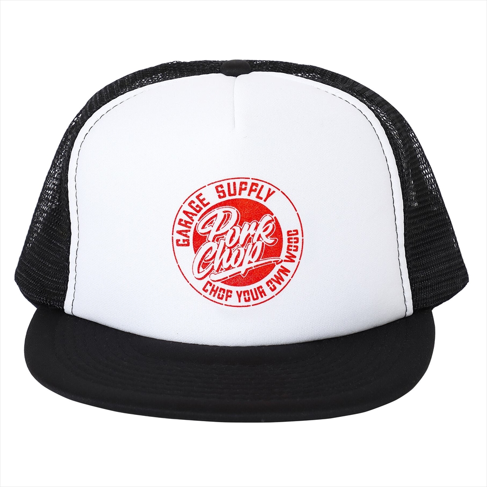 PORKCHOP/STENCIL CS MESH CAP（WHITE/BLACK）［メッシュキャップ-23