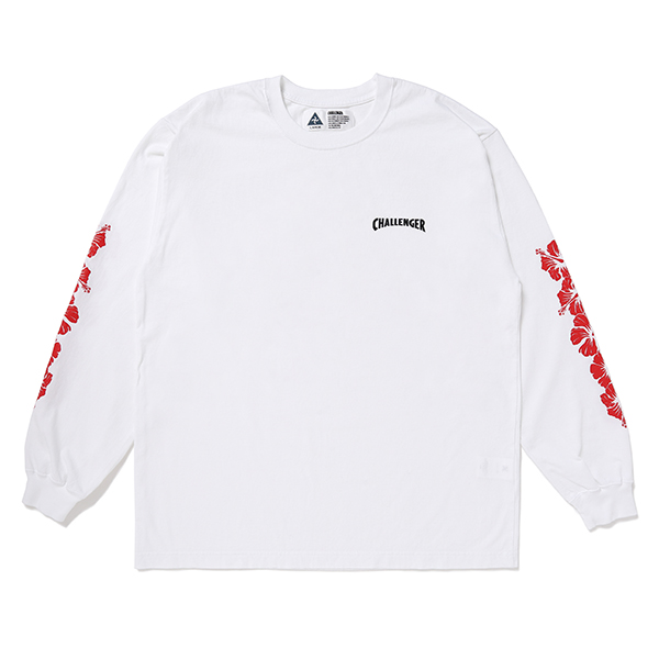 CHALLENGER/L/S HIBISCUS TEE（WHITE）［プリント長袖T-24春夏］ - JONAS