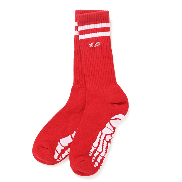 画像: CHALLENGER/SKULL FOOT SOCKS（RED）［スカルフットソックス-24春夏］