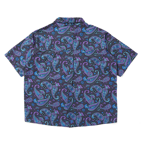 画像: CHALLENGER/S/S PAISLEY SHIRT（CHARCOAL/PURPLE）［ペイズリーシャツ-24春夏］