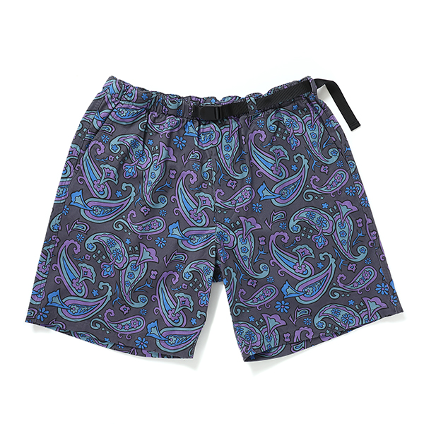 画像: CHALLENGER/PAISLEY COTTON TWILL SHORTS（CHARCOAL/PURPLE）［ペイズリーコットンツイルショーツ-24春夏］