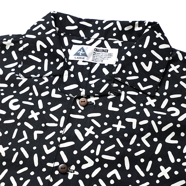 画像: CHALLENGER/S/S CHIP PRINTED SHIRT（BLACK）［チッププリントシャツ-24春夏］