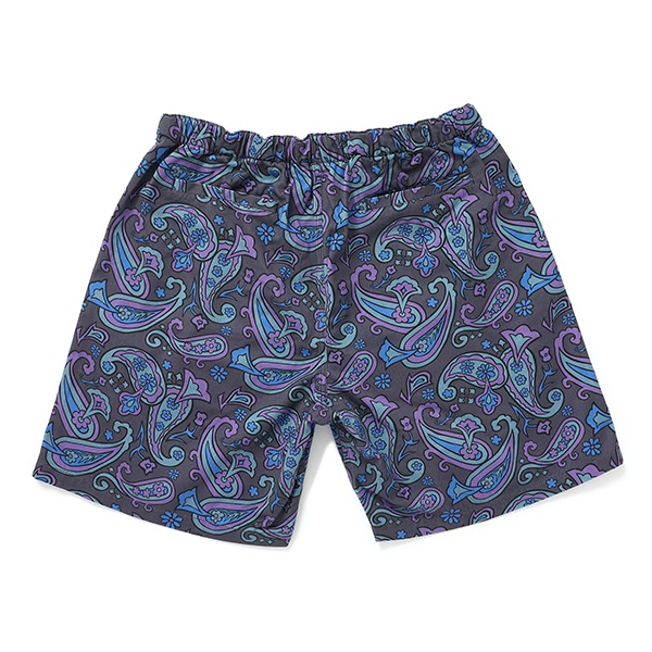 画像: CHALLENGER/PAISLEY COTTON TWILL SHORTS（CHARCOAL/PURPLE）［ペイズリーコットンツイルショーツ-24春夏］