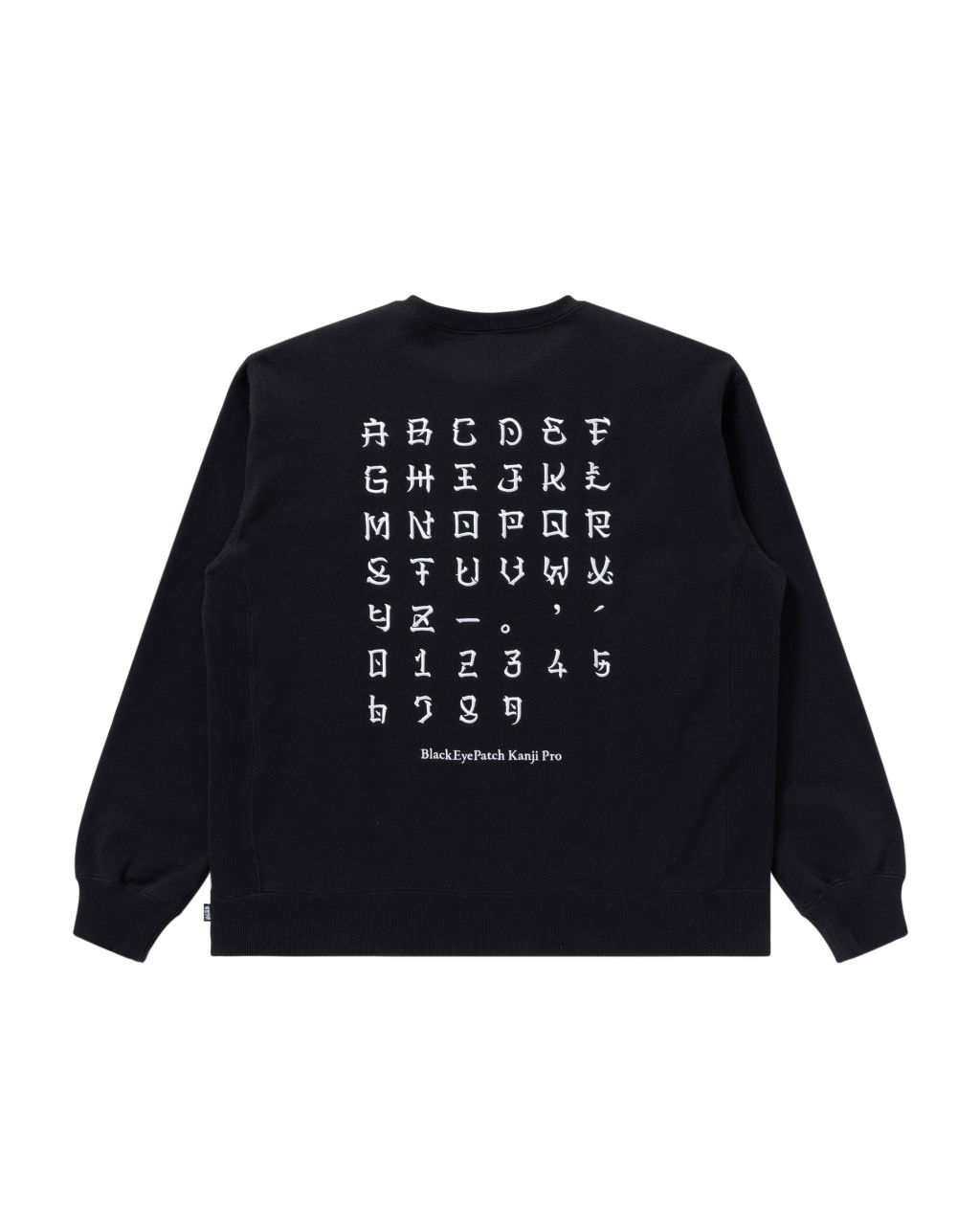 BlackEyePatch/KANJI LABEL TYPEFACE CREW SWEAT（BLACK） - JONAS