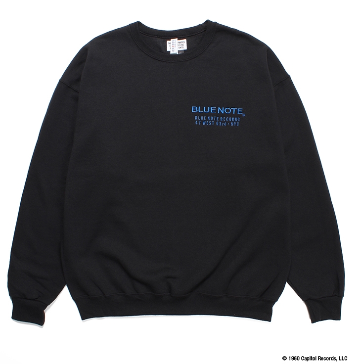 画像: WACKO MARIA/BLUE NOTE / SWEAT SHIRT（BLACK）［クルーネックスウェット-23秋冬］