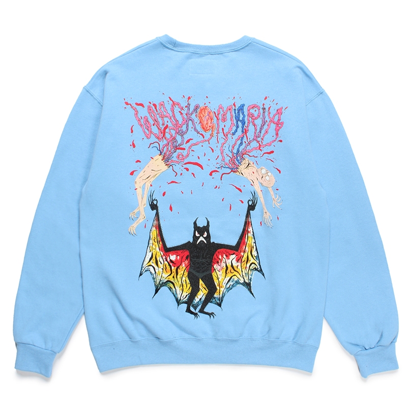 WACKO MARIA/NECKFACE / SWEAT SHIRT（BLUE）［クルーネックスウェット