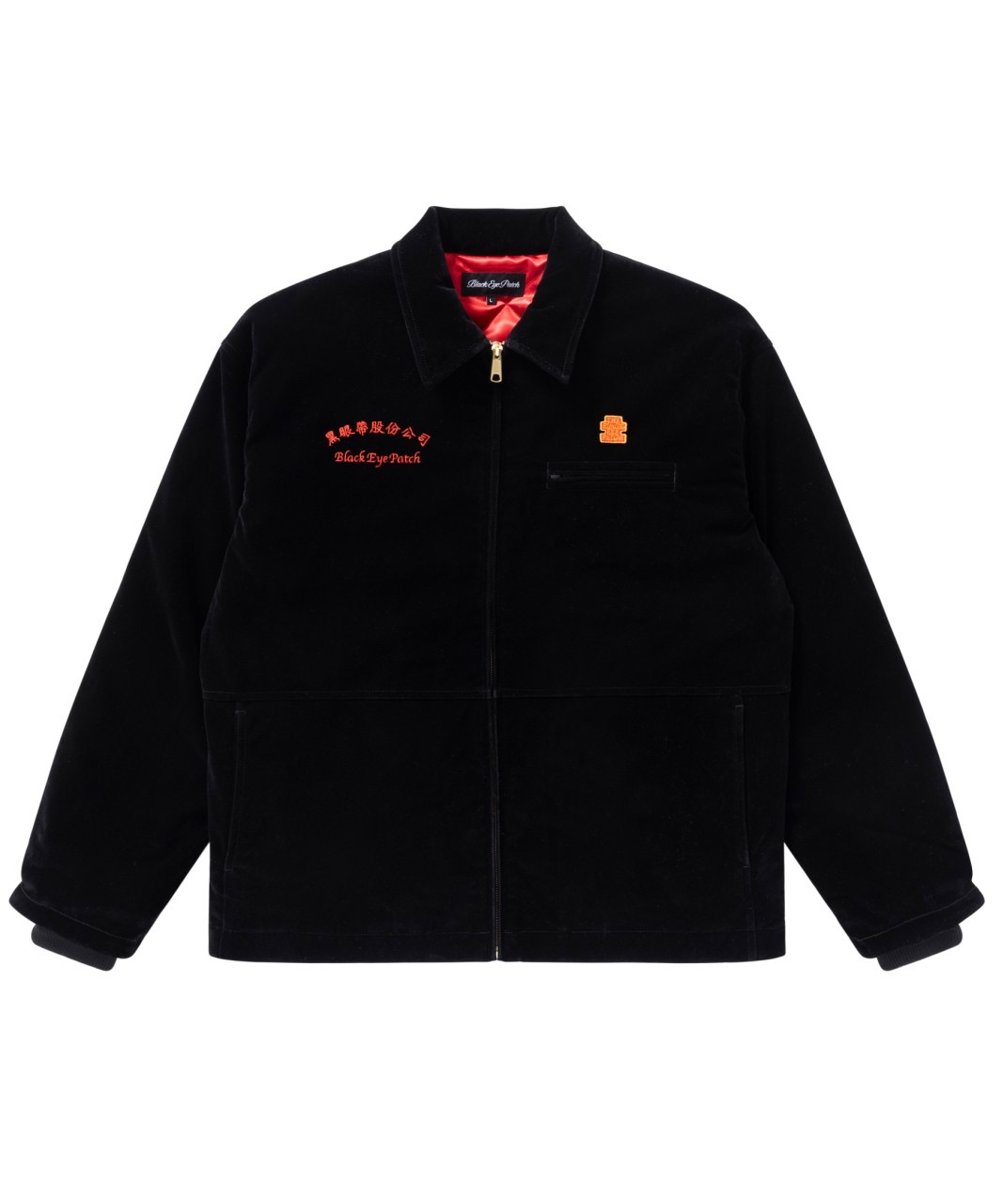 BlackEyePatch/CHINATOWN STORE VELOUR WORK JACKET（BLACK） - JONAS