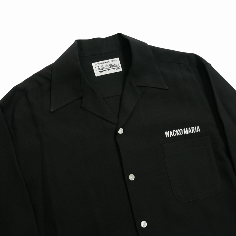 画像: WACKO MARIA/50'S OPEN COLLAR SHIRT（BLACK）［50'Sオープンカラーシャツ-24春夏］