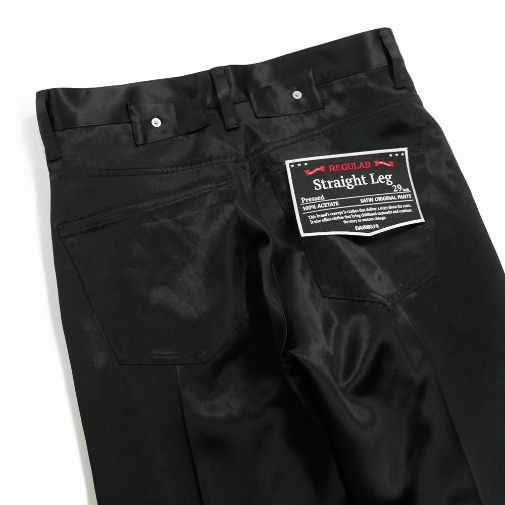 画像: DAIRIKU/"Straight" Satin Pants（Black） 【30%OFF】［"ストレート"サテンパンツ-24春夏］