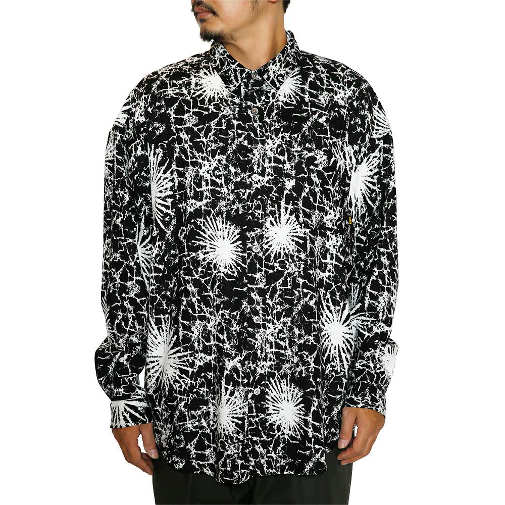 画像: CALEE/BATIK PATTERN OVER SHILHOUETTE L/S SH（BLACK） 【30%OFF】［オーバーシルエットシャツ-24春夏］