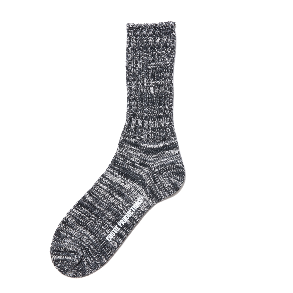 画像1: COOTIE PRODUCTIONS/Raza Lowgauge Socks（Black Mix）［ローゲージソックス-24秋冬］ (1)