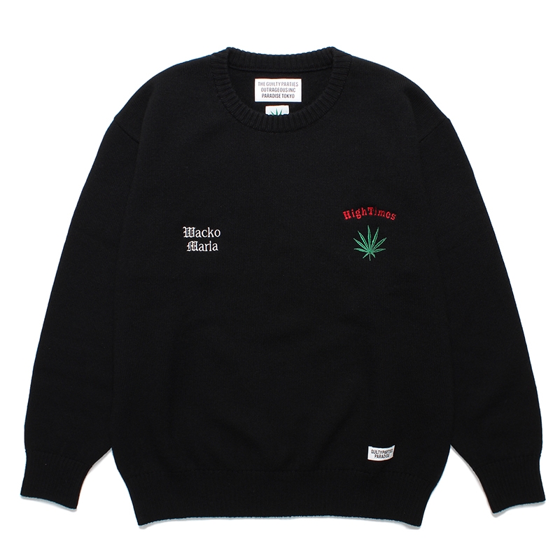 WACKO MARIA/HIGH TIMES / CLASSIC KNIT SWEATER（BLACK）［クラシック 