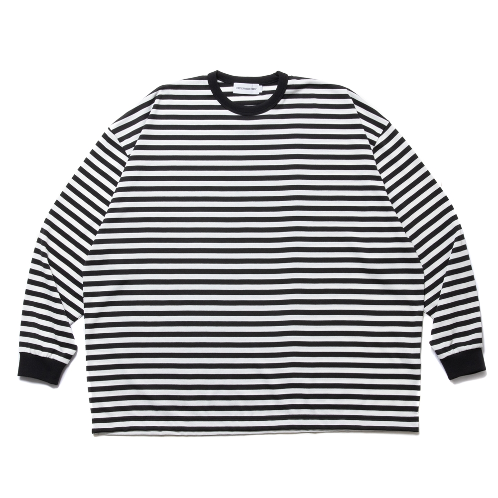 COOTIE PRODUCTIONS/Polyester Border L/S Tee（Black/White 