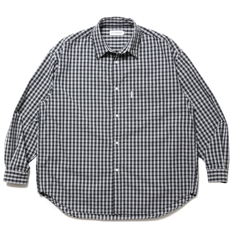 COOTIE PRODUCTIONS/Dobby Check L/S Shirt（Black）［ドビーチェック 